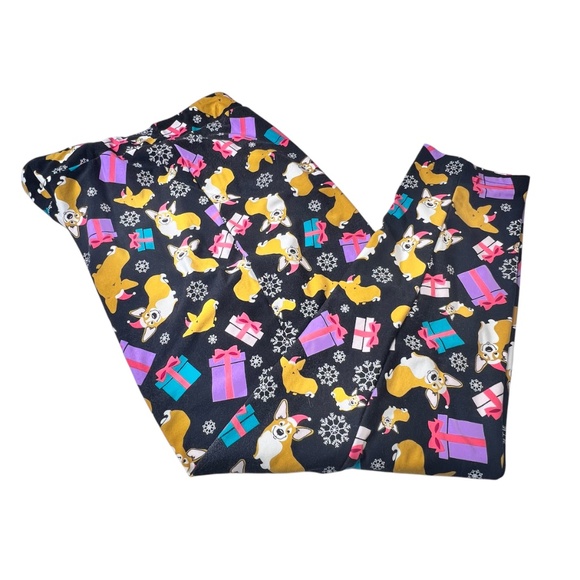 Terra & Sky Women's Welsh Corgi Santa Christmas Leggings Pants - Picture 4 of 12